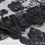 Black mesh polyester thread rose embroidery lace, wholesale accessories curtain underwear clothing decorative lace