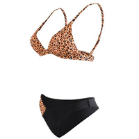 Sexy women's bikini leopard print color matching swimsuit bikini triangle split swimsuit wish [OEM]