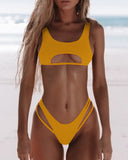 Popular Swimwear Multicolor European and American Sexy Bikini Solid Split Women's Swimwear Bikini [OEM]