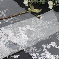 Multi-color unilateral retro flower mesh elastic embroidery 20cm clothing home textile lace accessories