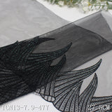 Black silver silk folded pattern mesh embroidery 15cm curtain sofa cushion lace lace accessories DIY