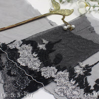 Multi-colored antique leaves light mesh embroidery 18cm curtain sofa cushion lace accessories DIY