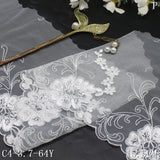 Multi-color unilateral retro flower mesh elastic embroidery 20cm clothing home textile lace accessories