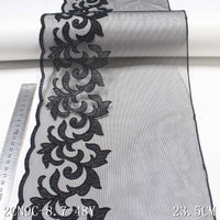 Black mesh polyester thread thorn embroidery lace, wholesale DIY accessories curtain sofa cushion accessories lace