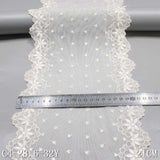 Beige medium elastic mesh polyester thread bilateral embroidery lace, wholesale DIY accessories curtain sofa cushion lace