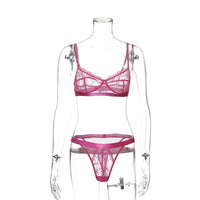 In spring and summer, women&#039;s multicolor perspective lace rim bra sexy suit 7601