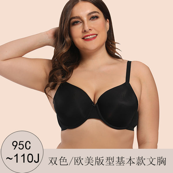 Imitation silk super large cup GHIJ cup glossy large size bra European and American fine brand underwear women's thin style