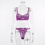 In spring and summer, women&#039;s multicolor perspective lace rim bra sexy suit 7601