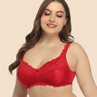 New plus-size bra with no rims, fat MM, ultra-thin European and American lace underwear, women&#039;s bra.