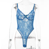 New lace mesh patchwork bodysuit gathers women's bodysuit 2978