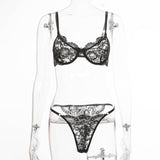 New eBay's popular European and American sexy lingerie set with steel band and lace 12925