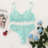 European station fashion foreign trade lace gathered sexy underwear female suit 13328