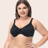 Ultra-thin large chest shows small cool milk silk large size bra basic style European and American full-cup bra underwear EDFH cup