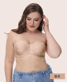 Jacquard seamless strapless gathered non-slip plus size bra big breasts small breasts tube top underwear women