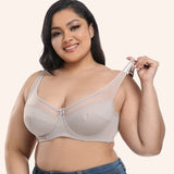 Transparent lace underwear women's ultra-thin sexy large size Wenmei breast bra put down to show small fat breast MM