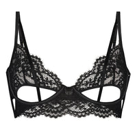 French bra women's thin sponge with steel rim breathable sexy lace erotic lingerie set