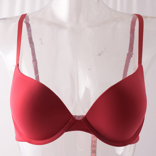 Basic smooth-finish gathered bra, versatile adjustable shoulder strap buckle underwear, European and American top type sexy bra