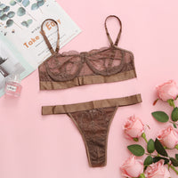 In spring and summer, women&#039;s multicolor perspective lace rim bra sexy suit 7601