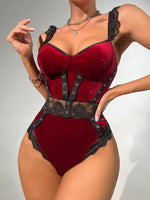 New European and American velvet lace sex fun one-piece women's 24716