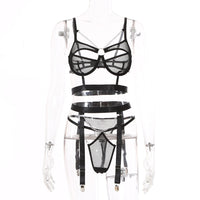 INS Europe and America sexy lace black silk suspenders shoulder strap perspective fun suit 19632