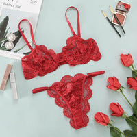 New eBay's popular European and American sexy lingerie set with steel band and lace 12925