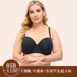 New oversized bra strapless dress half cup of European and American fine brand underwear anti-slip gathered lace EF