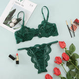 New eBay's popular European and American sexy lingerie set with steel band and lace 12925