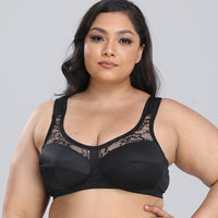 New European and American oversized wide shoulder strap ultra-thin underwired fat MM bra lace FG