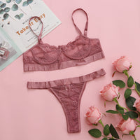 In spring and summer, women&#039;s multicolor perspective lace rim bra sexy suit 7601