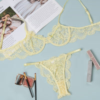 New eBay's popular European and American sexy lingerie set with steel band and lace 12925