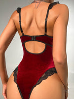 New European and American velvet lace sex fun one-piece women's 24716