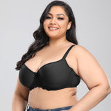 New smooth thin basic large size bra Europe and America underwear fat MM female big breasts show small goods.