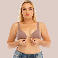 New unwired no-mark front buckle bra nude underwear boutique simple thin summer bra European and American