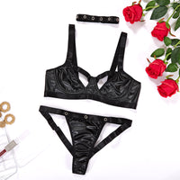 European and American nightclubs Spicy Girls PU Motorcycle Sexy Leather Vest Underwear Uniform Seduction Fun Set Women 25118