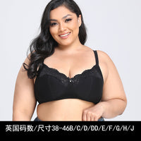 British size oversized bra ultra-thin lace black sexy underwear bra source 38-50FGH