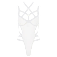 Amazon cross-border new perspective mesh breathable sexy binding three-point sexy underwear bodysuit