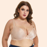 New basic glossy plus-size gathered bra with underwired non-marking European and American T-shirt underwear