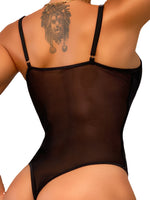 New European and American suspenders perspective backless seductive sexy lace body shaping fun bodysuit 29045