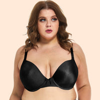 New basic glossy plus-size gathered bra with underwired non-marking European and American T-shirt underwear