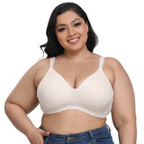 New boutique oversized bra without steel ring full cup 125C fat MM European and American underwear wide shoulder strap