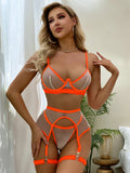 Foreign trade Europe and America three-point sexy perspective sexy lingerie set 22120