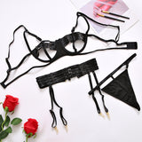 INS best-selling Internet celebrity openwork sexy nightclub erotic lingerie three-piece set 21724