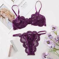 New eBay's popular European and American sexy lingerie set with steel band and lace 12925