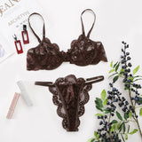 New eBay's popular European and American sexy lingerie set with steel band and lace 12925